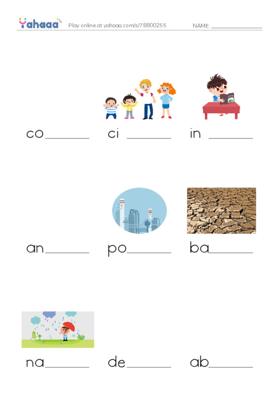 RAZ Vocabulary Q: The ThreeR Plan PDF worksheet to fill in words gaps
