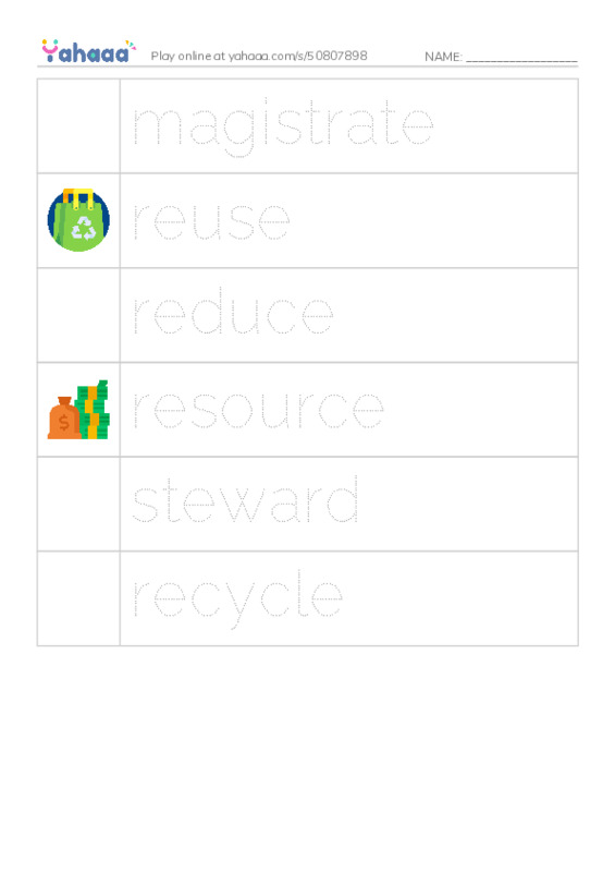 RAZ Vocabulary Q: The ThreeR Plan2 PDF one column image words