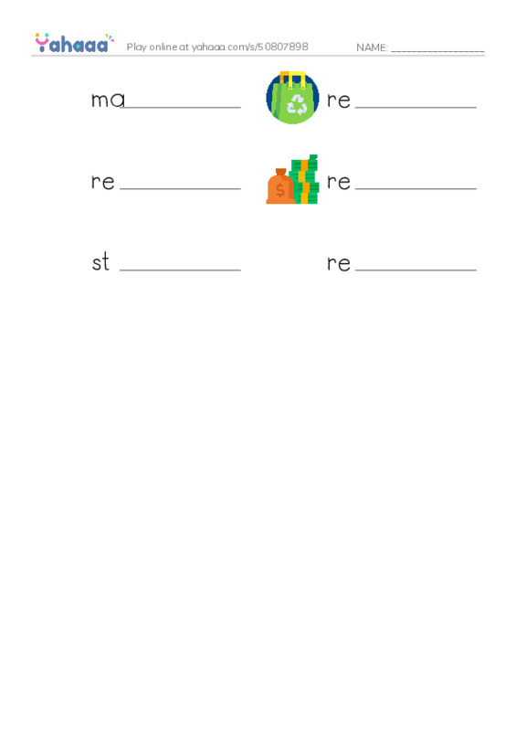 RAZ Vocabulary Q: The ThreeR Plan2 PDF worksheet writing row