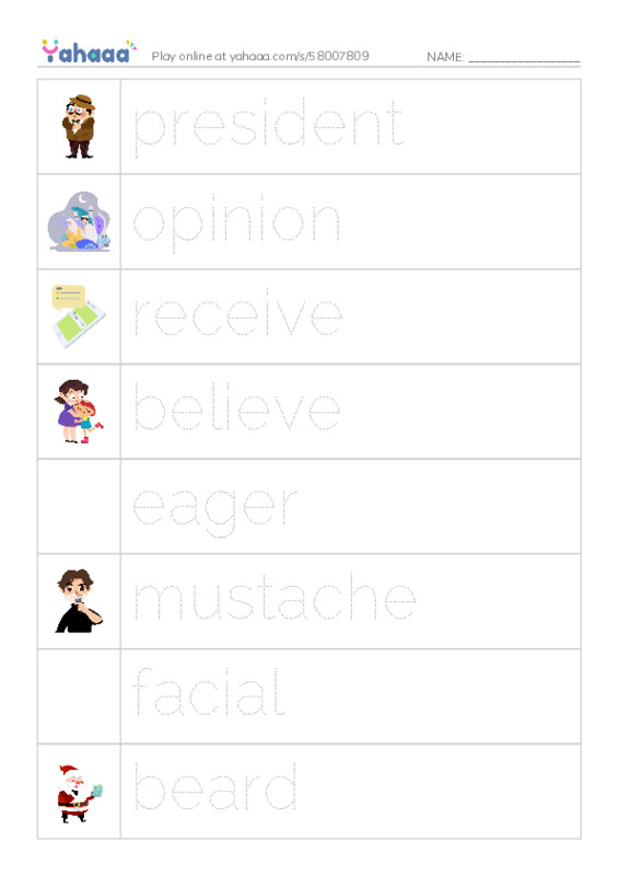 RAZ Vocabulary Q: Why Abe Lincoln Grew a Beard PDF one column image words
