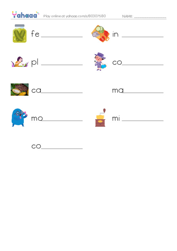 RAZ Vocabulary R: All About Chocolate PDF worksheet writing row