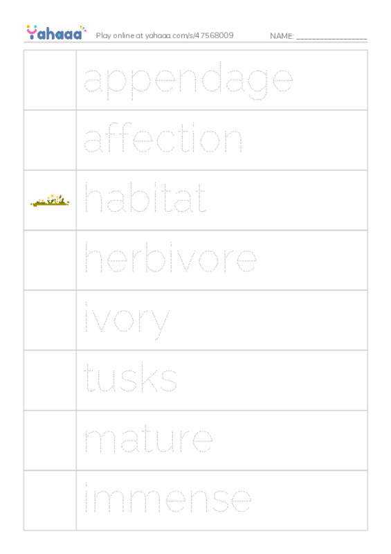 RAZ Vocabulary R: Elephants Giant Mammals PDF one column image words