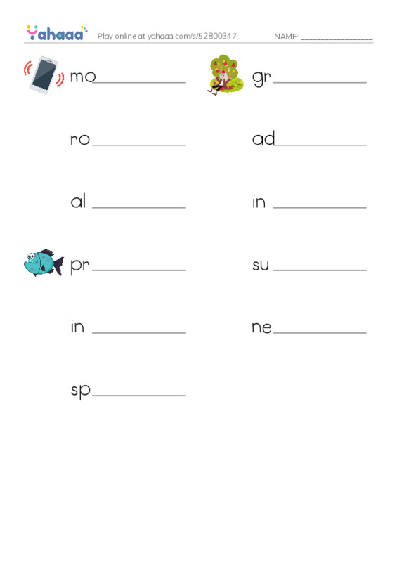 RAZ Vocabulary R: Exploring Tide Pools PDF worksheet writing row