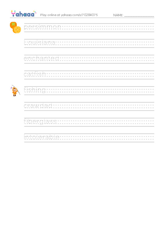 RAZ Vocabulary R: Fishing in Simplicity PDF write between the lines worksheet