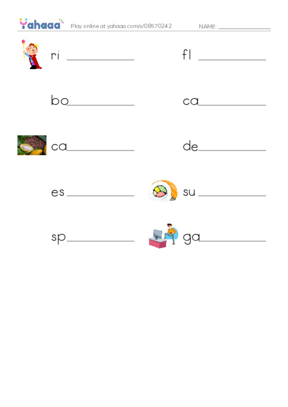 RAZ Vocabulary R: Foods Around the World PDF worksheet writing row
