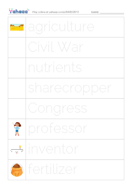 RAZ Vocabulary R: George Washington Carver PDF one column image words