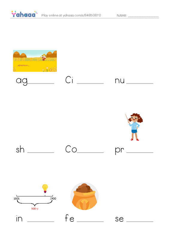 RAZ Vocabulary R: George Washington Carver PDF worksheet to fill in words gaps