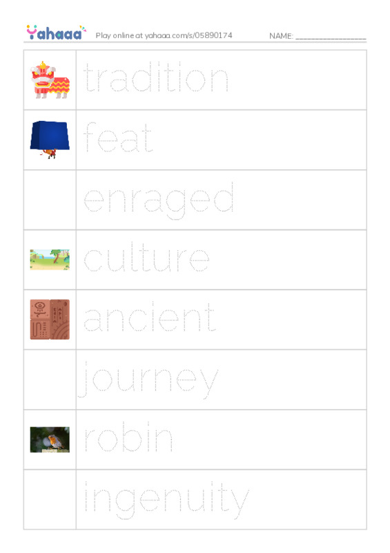 RAZ Vocabulary R: How the Robin Stole Fire PDF one column image words