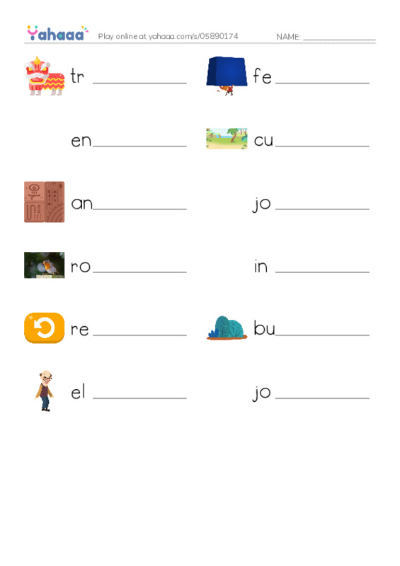 RAZ Vocabulary R: How the Robin Stole Fire PDF worksheet writing row