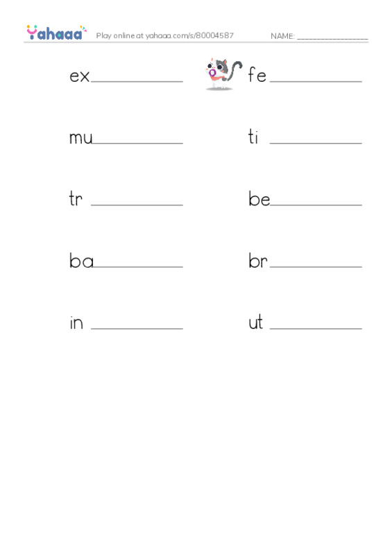 RAZ Vocabulary R: Murdochs Path PDF worksheet writing row