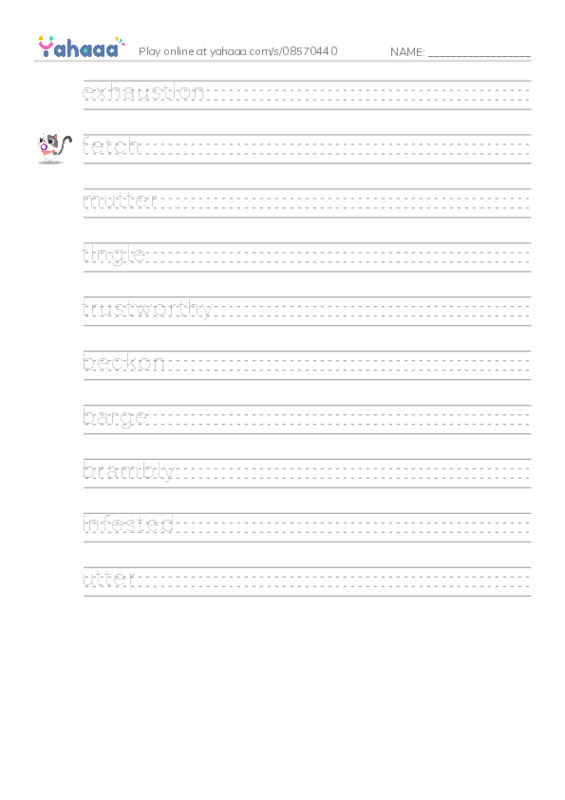 RAZ Vocabulary R: Murdochs Path PDF write between the lines worksheet