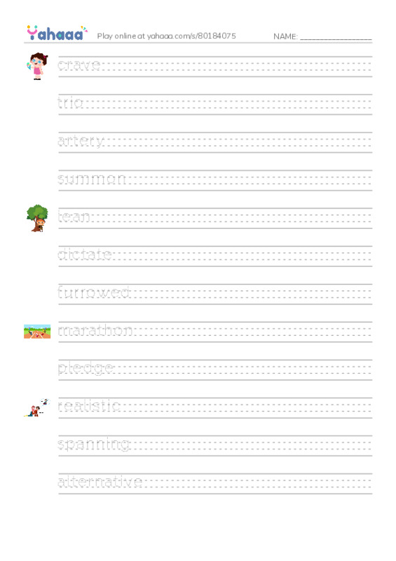 RAZ Vocabulary R: Only One Aunt Maggie PDF write between the lines worksheet