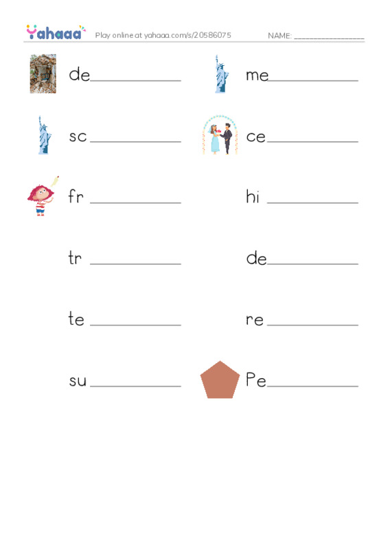 RAZ Vocabulary R: September 11 Always Remember PDF worksheet writing row