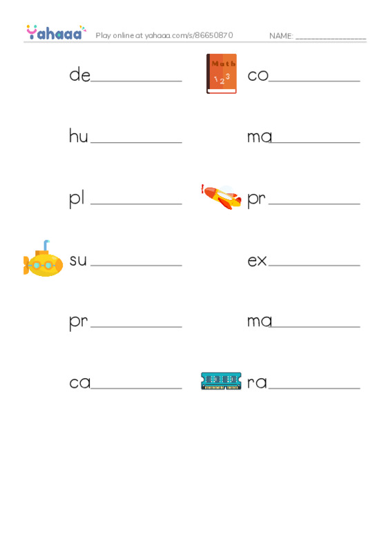 RAZ Vocabulary R: Ships and Boats PDF worksheet writing row