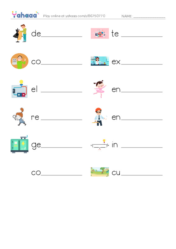 RAZ Vocabulary R: The Genius of Tesla PDF worksheet writing row