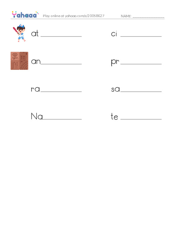 RAZ Vocabulary R: The Olympics Past and Present PDF worksheet writing row