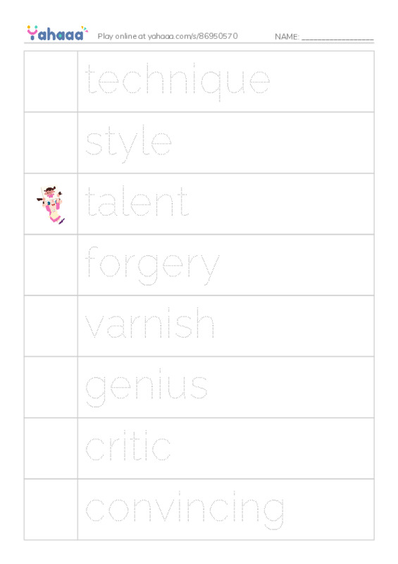 RAZ Vocabulary R: Two Artists Vermeers Forger PDF one column image words