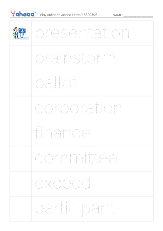 RAZ Vocabulary R: Were in Business PDF one column image words