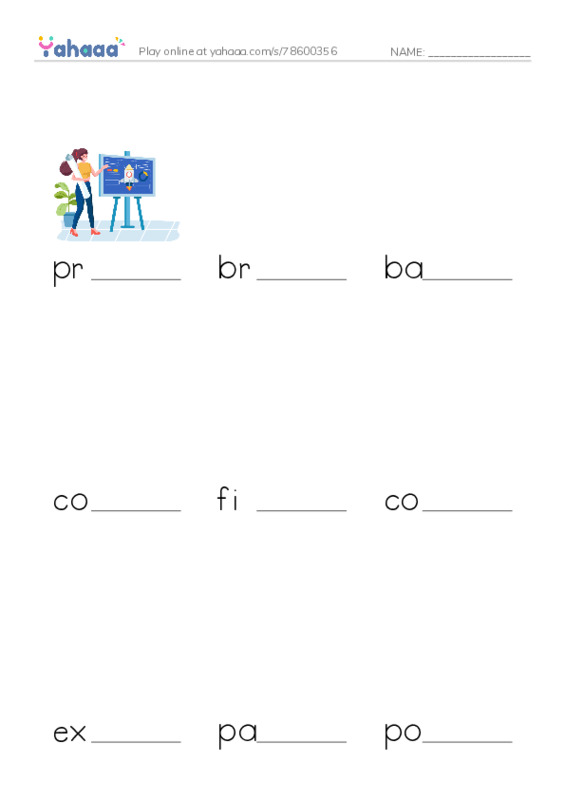 RAZ Vocabulary R: Were in Business PDF worksheet to fill in words gaps