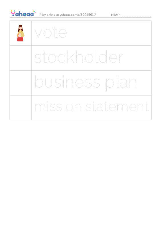 RAZ Vocabulary R: Were in Business2 PDF one column image words