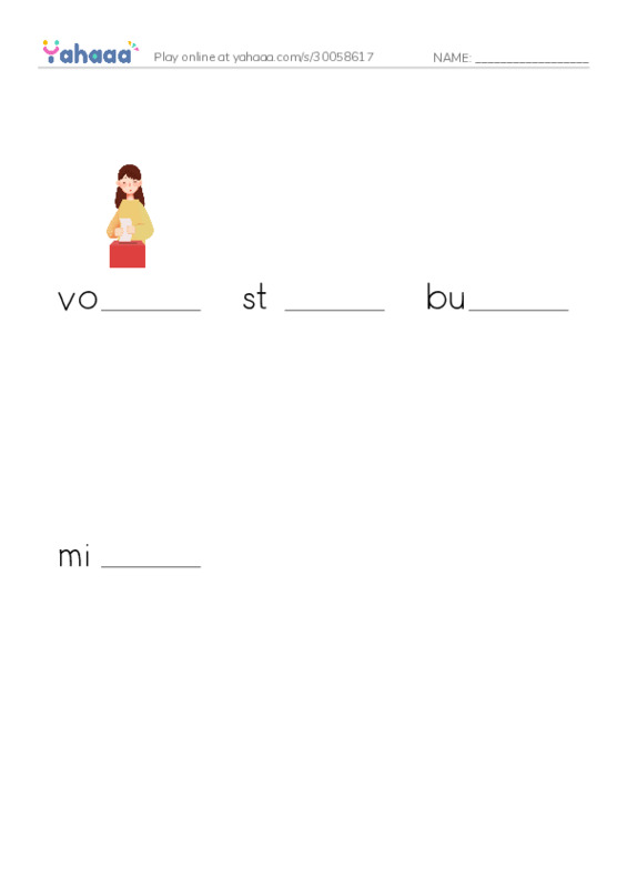 RAZ Vocabulary R: Were in Business2 PDF worksheet to fill in words gaps