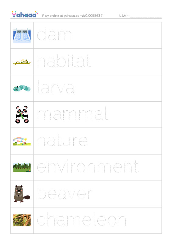 RAZ Vocabulary R: Wonders of Nature PDF one column image words