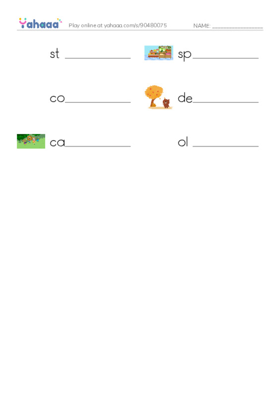 RAZ Vocabulary R: Woods of Wonder2 PDF worksheet writing row