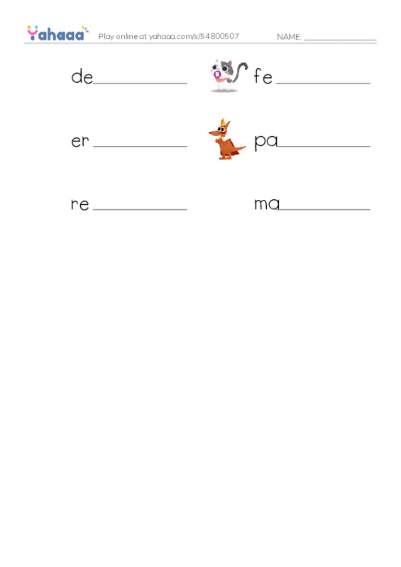 RAZ Vocabulary S: A Selection From Alice in Wonderland PDF worksheet writing row