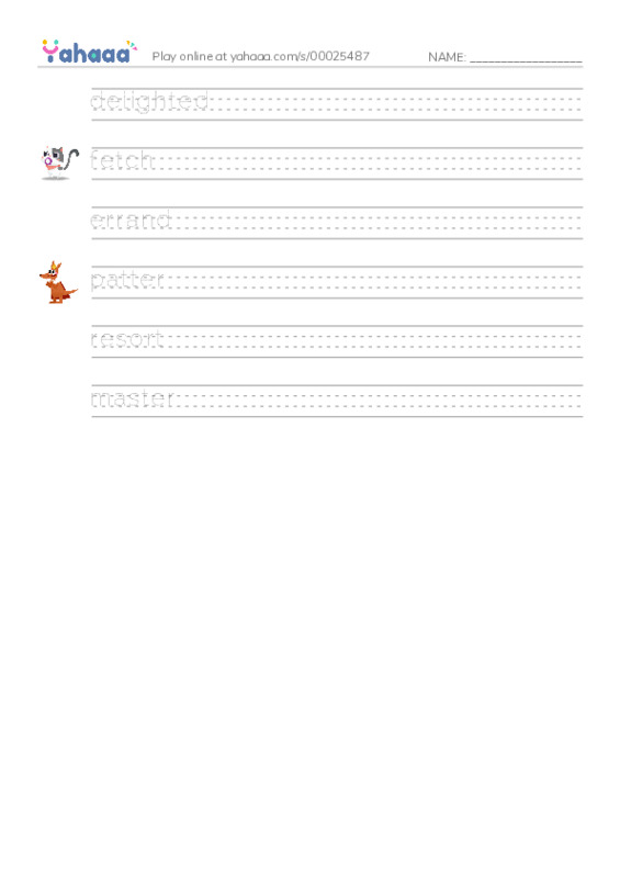 RAZ Vocabulary S: A Selection From Alice in Wonderland PDF write between the lines worksheet