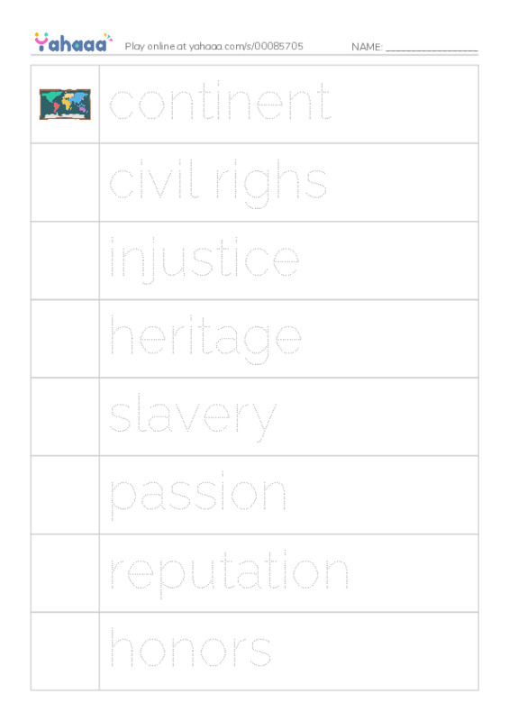 RAZ Vocabulary S: Barack Obama PDF one column image words