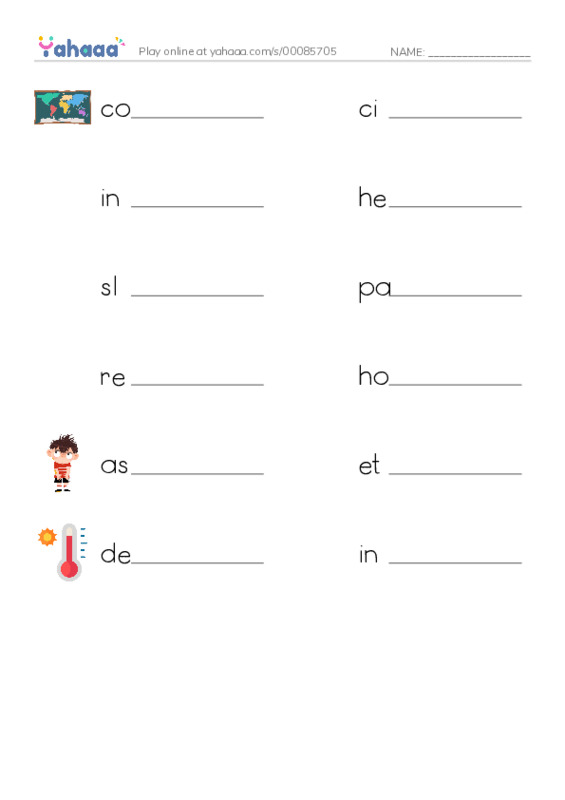 RAZ Vocabulary S: Barack Obama PDF worksheet writing row