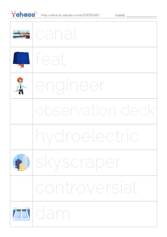RAZ Vocabulary S: Building Big Dreams PDF one column image words