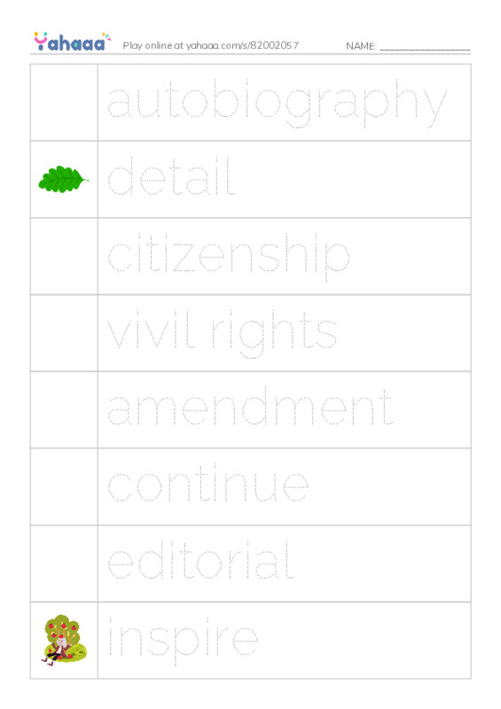 RAZ Vocabulary S: Frederick Douglass Forever Free PDF one column image words