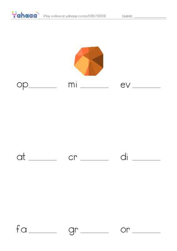 RAZ Vocabulary S: Gems Treasures from the Earth PDF worksheet to fill in words gaps