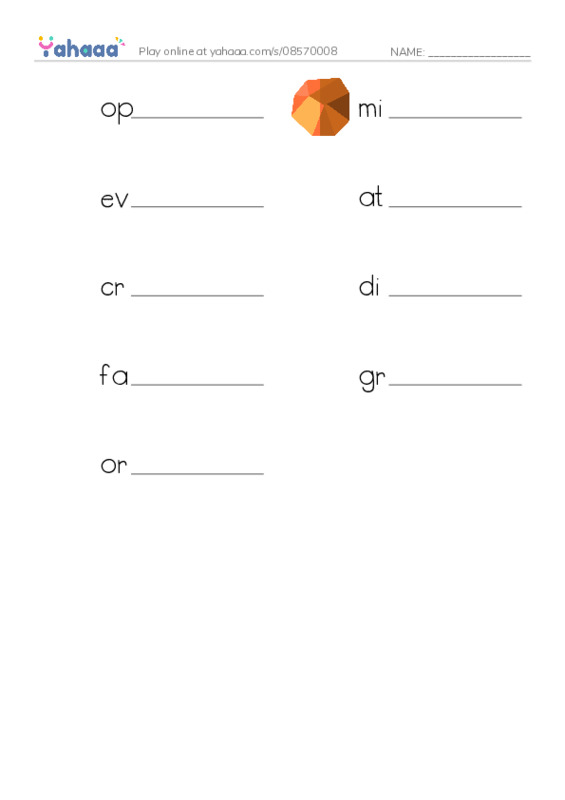 RAZ Vocabulary S: Gems Treasures from the Earth PDF worksheet writing row