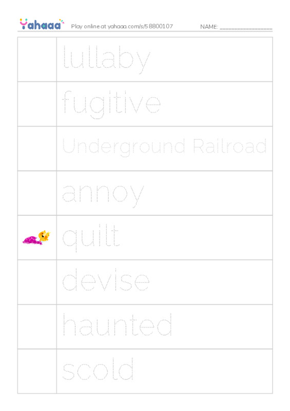 RAZ Vocabulary S: Ghosts in the House PDF one column image words