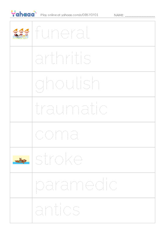 RAZ Vocabulary S: Losing Grandpa PDF one column image words