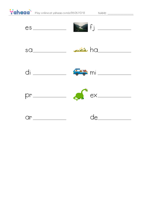 RAZ Vocabulary S: National Parks PDF worksheet writing row