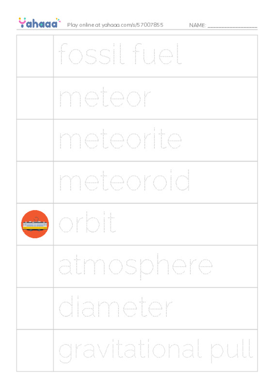 RAZ Vocabulary S: Our Solar System PDF one column image words