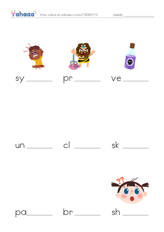 RAZ Vocabulary S: Snakebite PDF worksheet to fill in words gaps