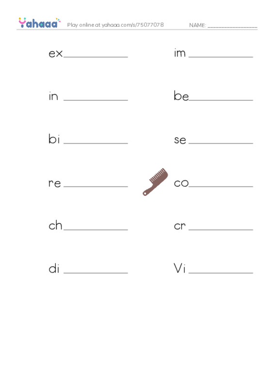 RAZ Vocabulary S: The Hidden Room PDF worksheet writing row