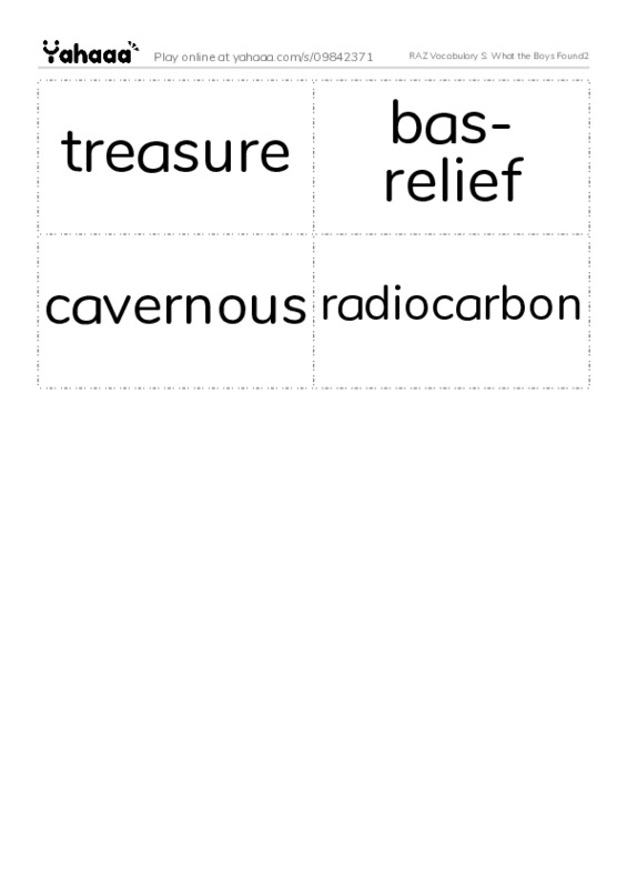 RAZ Vocabulary S: What the Boys Found2 PDF two columns flashcards