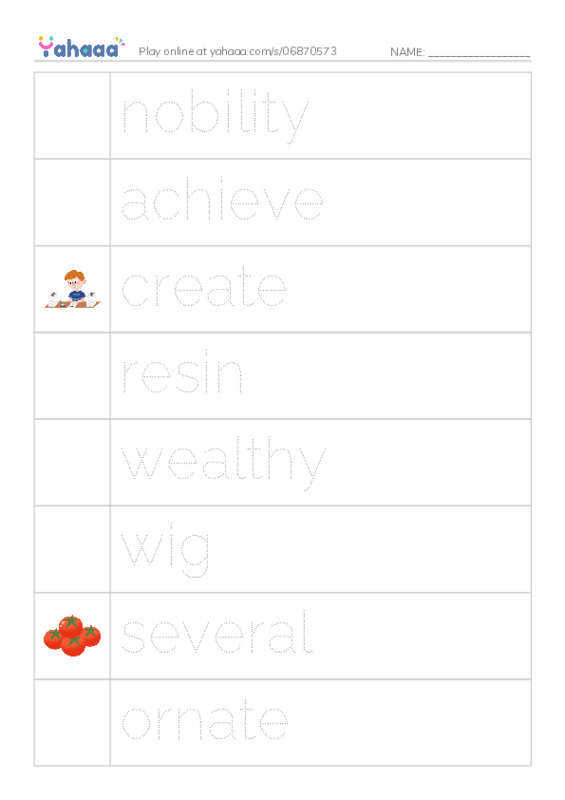 RAZ Vocabulary S: Wild and Wacky World of Wigs PDF one column image words