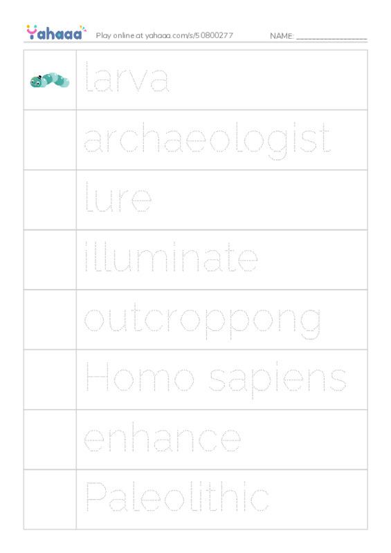 RAZ Vocabulary T: A Trip to a Prehistoric Cave PDF one column image words