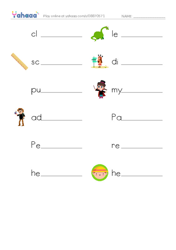 RAZ Vocabulary T: Adventures with Abuela PDF worksheet writing row