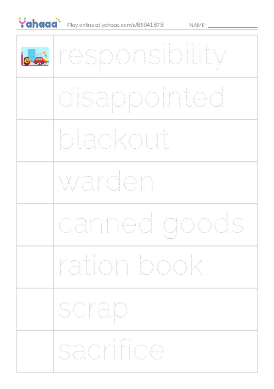 RAZ Vocabulary T: Alices Birthday Cake PDF one column image words