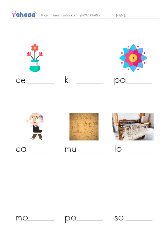 RAZ Vocabulary T: Art Around Us PDF worksheet to fill in words gaps