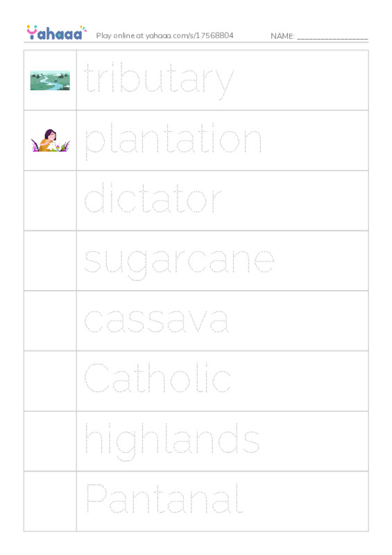 RAZ Vocabulary T: Brazil PDF one column image words