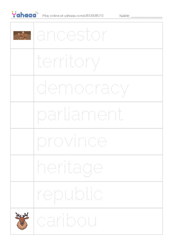 RAZ Vocabulary T: C Is for Canada PDF one column image words