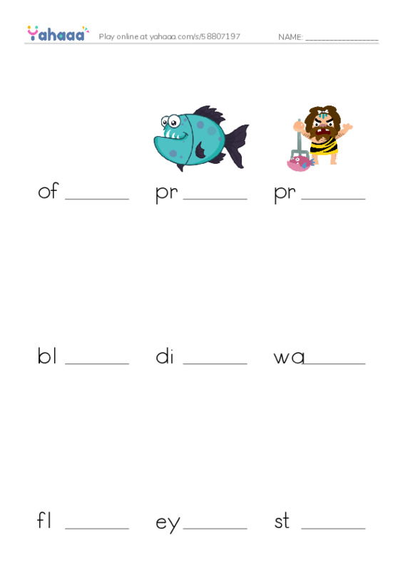 RAZ Vocabulary T: Camouflage PDF worksheet to fill in words gaps